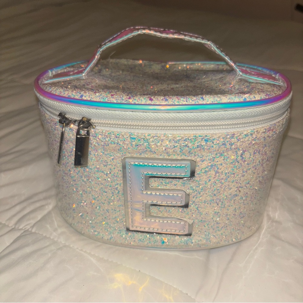 Justice monogram cosmetic/ makeup train case